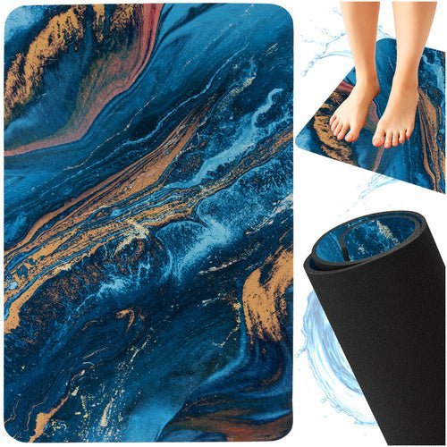 Badezimmermatte Rutschfest – Weiche Badematte 80x50cm in Grau - Easy2sell - Deluxe