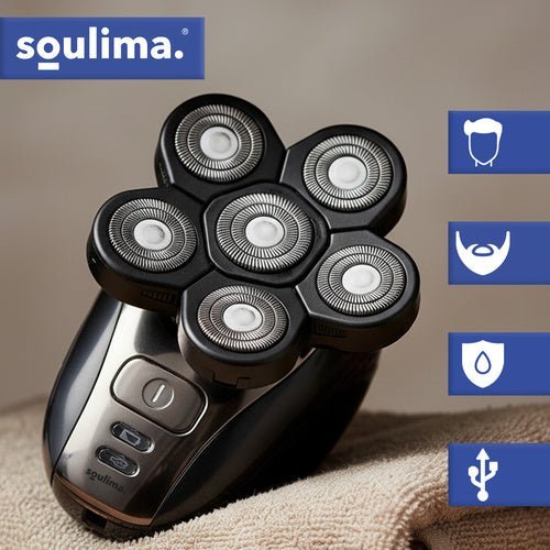 Bartschneider und Haarschneider 6 - in - 1 Set – Elektrisch, Wasserdicht, Schwarz - Easy2sell - Deluxe