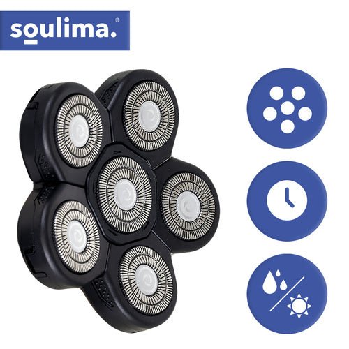 Bartschneider und Haarschneider 6 - in - 1 Set – Elektrisch, Wasserdicht, Schwarz - Easy2sell - Deluxe