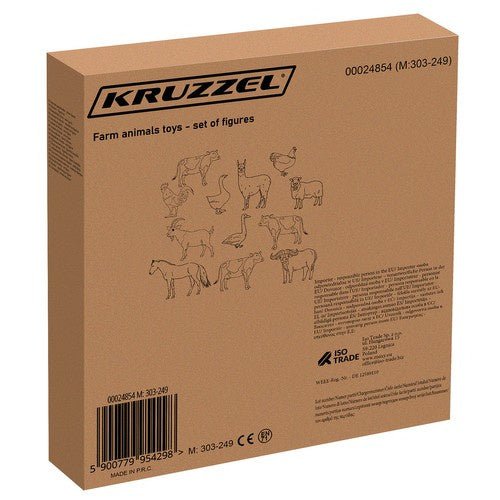 Bauernhof Tiere Spielfiguren Set – 12 Realistische Nutztierfiguren aus PVC - Easy2sell - Deluxe
