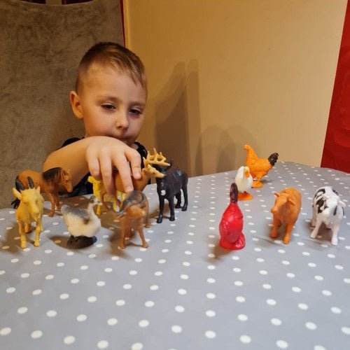 Bauernhof Tiere Spielfiguren Set – 12 Realistische Nutztierfiguren aus PVC - Easy2sell - Deluxe