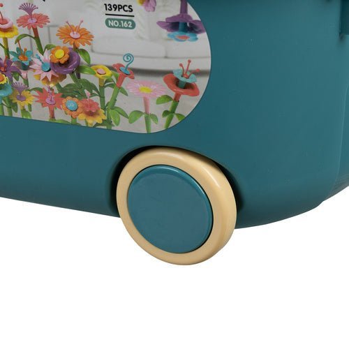Blumen Garten Bausteine Set – 139 Teile Kreativspielzeug im Rollkoffer - Easy2sell - Deluxe