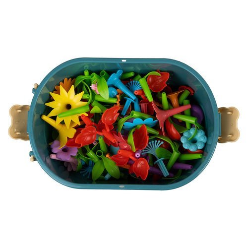 Blumen Garten Bausteine Set – 139 Teile Kreativspielzeug im Rollkoffer - Easy2sell - Deluxe