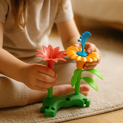 Blumen Garten Bausteine Set – 139 Teile Kreativspielzeug im Rollkoffer - Easy2sell - Deluxe