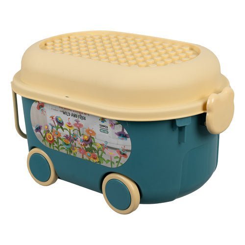 Blumen Garten Bausteine Set – 139 Teile Kreativspielzeug im Rollkoffer - Easy2sell - Deluxe