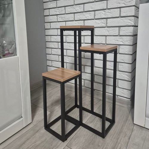 Blumenständer Metall 3 - stöckig – Pflanzenregal Loft Design für Innen & Außen - Easy2sell - Deluxe