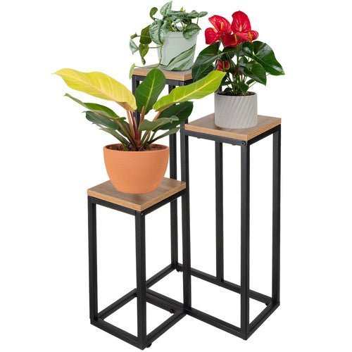 Blumenständer Metall 3 - stöckig – Pflanzenregal Loft Design für Innen & Außen - Easy2sell - Deluxe