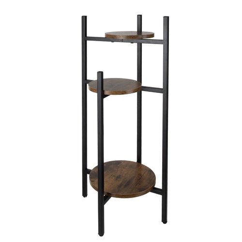 Blumenständer Metall 3 - stöckig – Pflanzenregal Loft - Stil Schwarz & Braun - Easy2sell - Deluxe