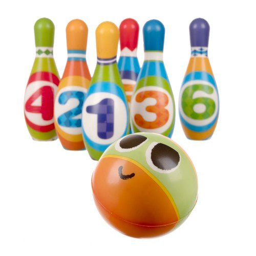 Bowling - Set für Kinder – 6 - teiliges Lernspiel aus PU - Schaum mit Zahlen - Easy2sell - Deluxe