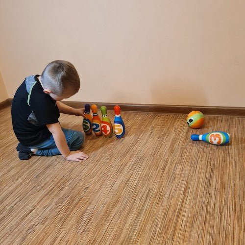 Bowling - Set für Kinder – 6 - teiliges Lernspiel aus PU - Schaum mit Zahlen - Easy2sell - Deluxe