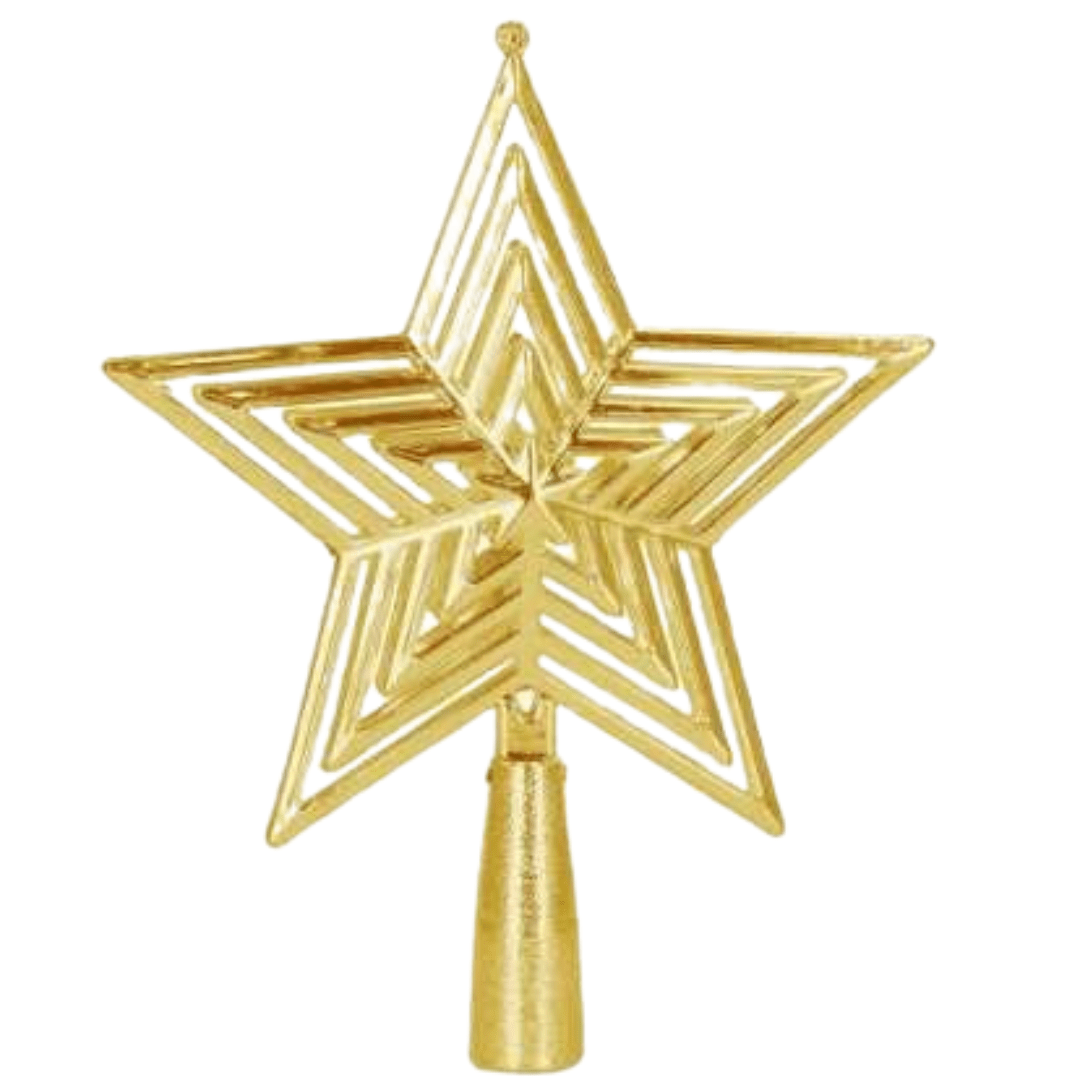 Christbaumspitze Stern Glitzer Kunststoff Weihnachtsbaumspitze in Gold & Silber - Easy2sell - Deluxe