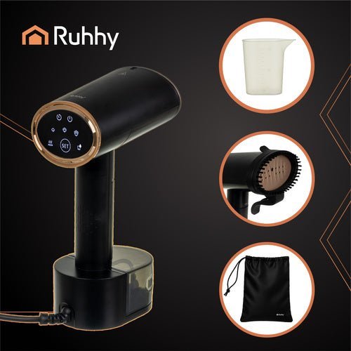 Dampfglätter 2000W mit Touchscreen – Handsteamer für Kleidung, Schwarz - Easy2sell - Deluxe