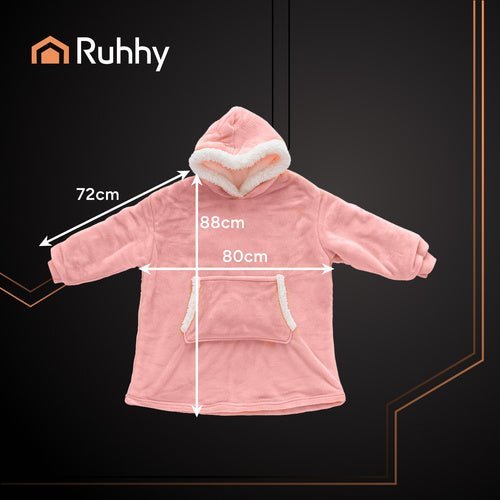 Decken - Sweatshirt XXL Oversize mit Kapuze – Warmes Fleece, Rosa - Easy2sell - Deluxe
