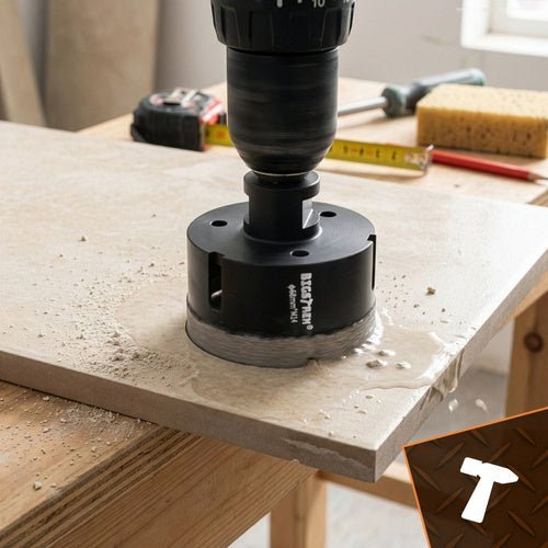 Diamant - Lochsägen Set 7 - teilig für Fliesen und Beton M14 6 - 68mm Schwarz - Easy2sell - Deluxe