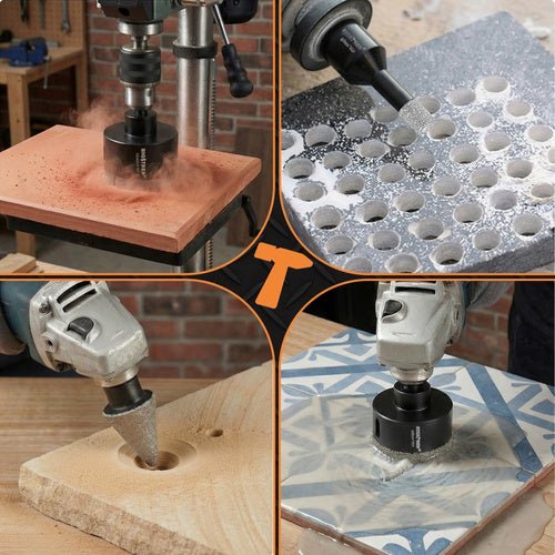 Diamant - Lochsägen Set 7 - teilig für Fliesen und Beton M14 6 - 68mm Schwarz - Easy2sell - Deluxe