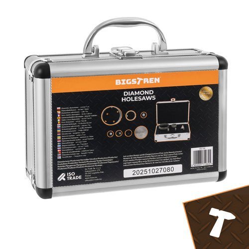 Diamant - Lochsägen Set 7 - teilig für Fliesen und Beton M14 6 - 68mm Schwarz - Easy2sell - Deluxe