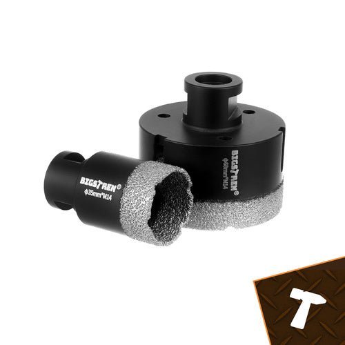 Diamant - Lochsägen Set 7 - teilig für Fliesen und Beton M14 6 - 68mm Schwarz - Easy2sell - Deluxe