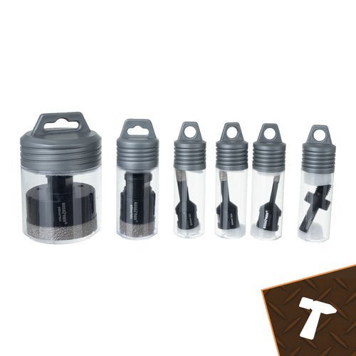 Diamant - Lochsägen - Set M14 für Steinzeug und Keramik, 6 - teilig, 6 - 68 mm - Easy2sell - Deluxe