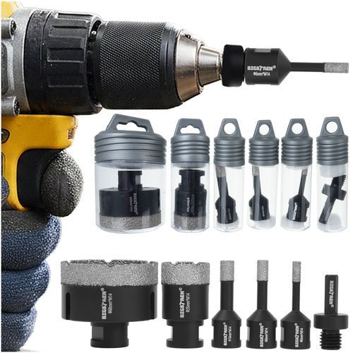 Diamant - Lochsägen - Set M14 für Steinzeug und Keramik, 6 - teilig, 6 - 68 mm - Easy2sell - Deluxe