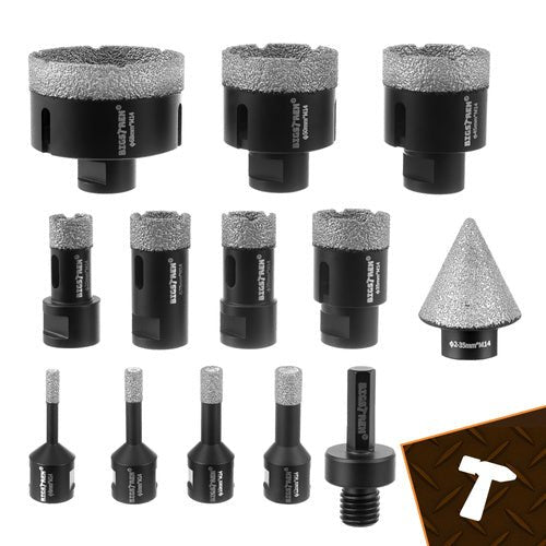 Diamant-Lochsägen Set M14 11-tlg 6-68 mm Steinzeug Fliesen Beton Keramik Granit