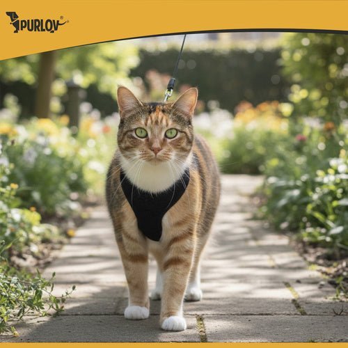 Druckfreies Hundegeschirr und Katzengeschirr mit Leine, Reflektierend, S - Easy2sell - Deluxe