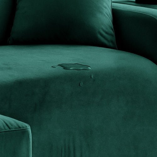 Ecksofa Bezug Elastischer Samt 190 - 230cm Dunkelgrün Sofabezug Wasserfest - Easy2sell - Deluxe