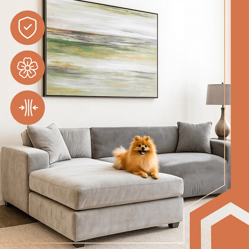 Ecksofa Bezug Samt Elastisch – Sofabezug 145 - 185 cm Dunkelgrau - Easy2sell - Deluxe