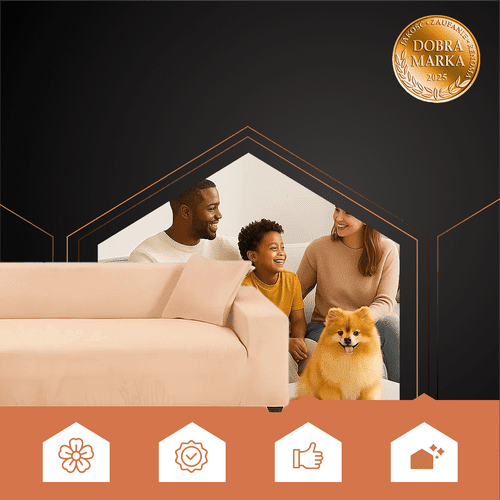 Ecksofa Bezug Samt Elastisch – Sofabezug Beige 190 - 230 cm inkl. Kissenbezug - Easy2sell - Deluxe