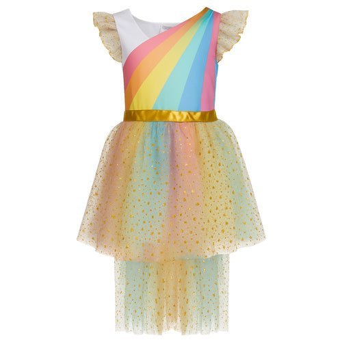 Einhornkostüm für Kinder 3 - teilig – Kleid Flügel Haarreif Mehrfarbig 122 - 128 - Easy2sell - Deluxe
