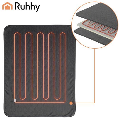 Elektrische Heizdecke 180x130 cm – Heizmatte mit 6 Stufen in Schwarz - Easy2sell - Deluxe