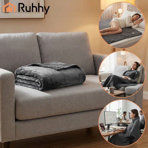 Elektrische Heizdecke 180x130 cm – Heizmatte mit 6 Stufen in Schwarz - Easy2sell - Deluxe