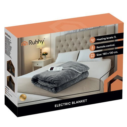 Elektrische Heizdecke 180x130 cm – Heizmatte mit 6 Stufen in Schwarz - Easy2sell - Deluxe