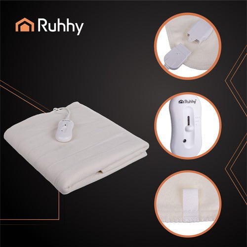Elektrische Heizdecke 190x80 cm – Wärmeunterbett mit 3 Heizstufen, Weiß - Easy2sell - Deluxe