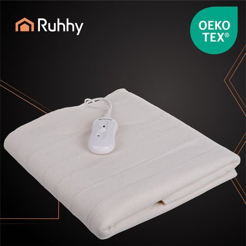 Elektrische Heizdecke mit 3 Heizstufen, 150 x 80 cm, Waschbar, Weiß - Easy2sell - Deluxe