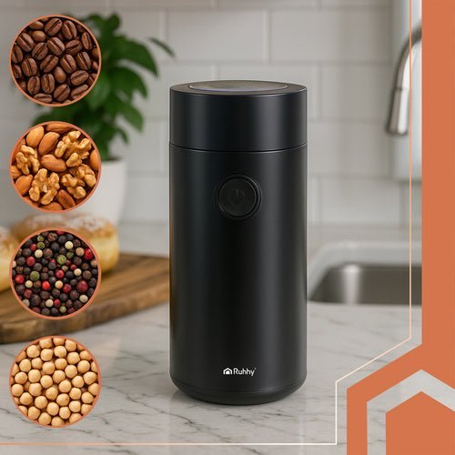 Elektrische Kaffeemühle – Gewürzmühle mit Edelstahlmesser, 150W, Schwarz - Easy2sell - Deluxe