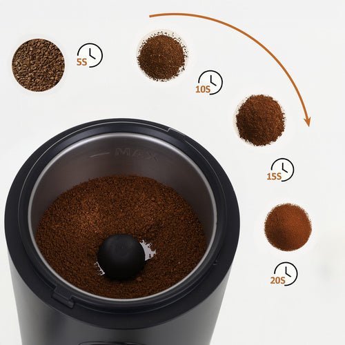 Elektrische Kaffeemühle – Gewürzmühle mit Edelstahlmesser, 150W, Schwarz - Easy2sell - Deluxe