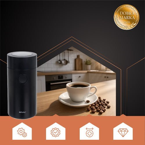 Elektrische Kaffeemühle – Gewürzmühle mit Edelstahlmesser, 150W, Schwarz - Easy2sell - Deluxe