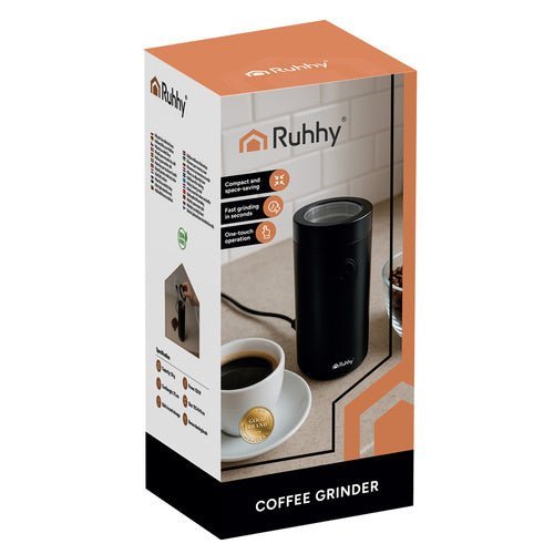 Elektrische Kaffeemühle – Gewürzmühle mit Edelstahlmesser, 150W, Schwarz - Easy2sell - Deluxe