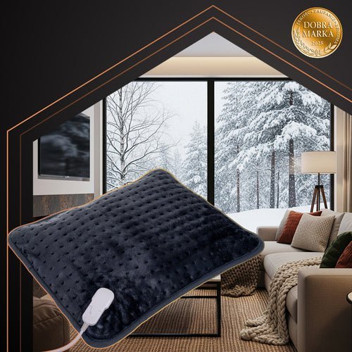 Elektrisches Heizkissen für Rücken und Nacken – 60x38 cm, Grau, 4 Stufen - Easy2sell - Deluxe