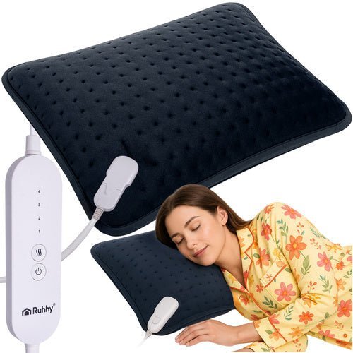 Elektrisches Heizkissen für Rücken und Nacken – 60x38 cm, Grau, 4 Stufen - Easy2sell - Deluxe