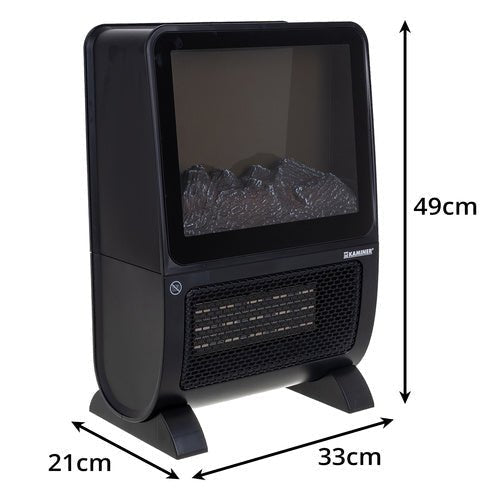 Elektroheizung mit Flammeneffekt – 2000W Keramik Heizlüfter, Schwarz - Easy2sell - Deluxe