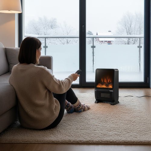 Elektroheizung mit Flammeneffekt – 2000W Keramik Heizlüfter, Schwarz - Easy2sell - Deluxe