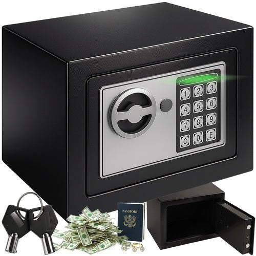 Elektronischer Safe – Heimtresor aus Stahl mit Zahlenschloss, Schwarz - Easy2sell - Deluxe