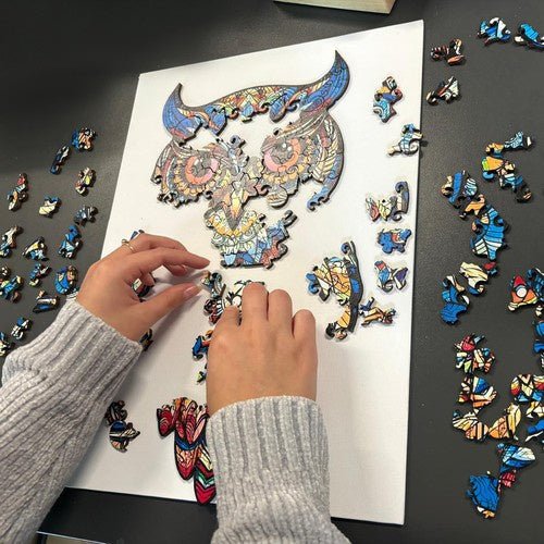 Eulenpuzzle aus Holz – 177 Teile Tierpuzzle für Kinder und Erwachsene - Easy2sell - Deluxe