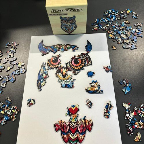 Eulenpuzzle aus Holz – 177 Teile Tierpuzzle für Kinder und Erwachsene - Easy2sell - Deluxe