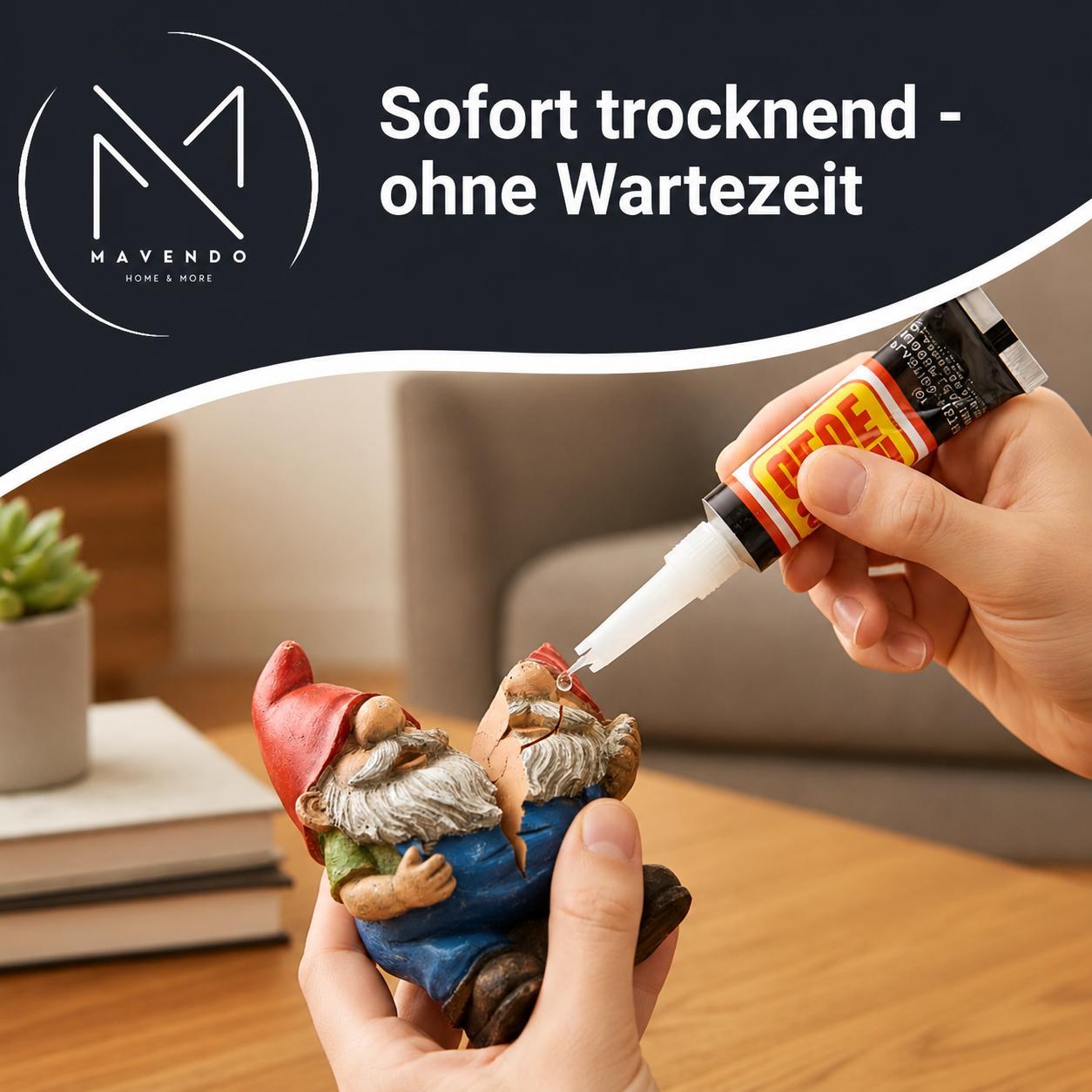 Mavendo 24x Sekundenkleber Extra Stark 3g Superkleber Schnellkleber Alleskleber Universalkleber für Metall, Kunststoff, Holz, Keramik, Gummi und Leder