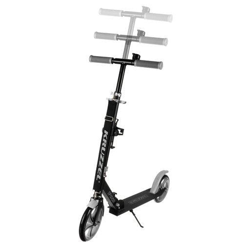 Faltbarer City - Scooter mit großem Räder, schwarz - grau - Easy2sell - Deluxe
