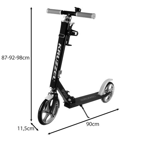 Faltbarer City - Scooter mit großem Räder, schwarz - grau - Easy2sell - Deluxe
