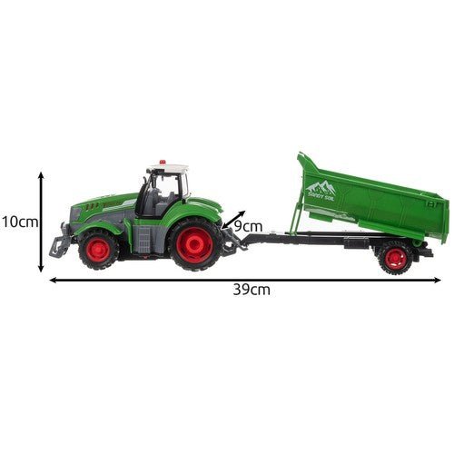 Ferngesteuerter Traktor mit Anhänger und Kipper – LED Licht, Grün - Easy2sell - Deluxe