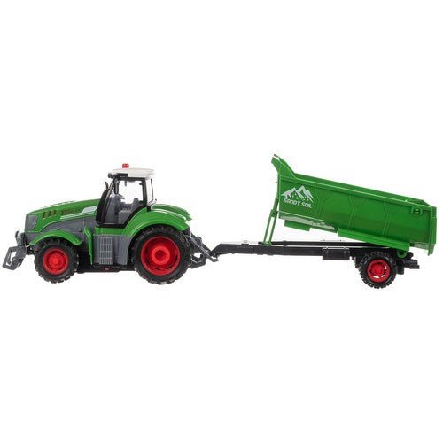 Ferngesteuerter Traktor mit Anhänger und Kipper – LED Licht, Grün - Easy2sell - Deluxe